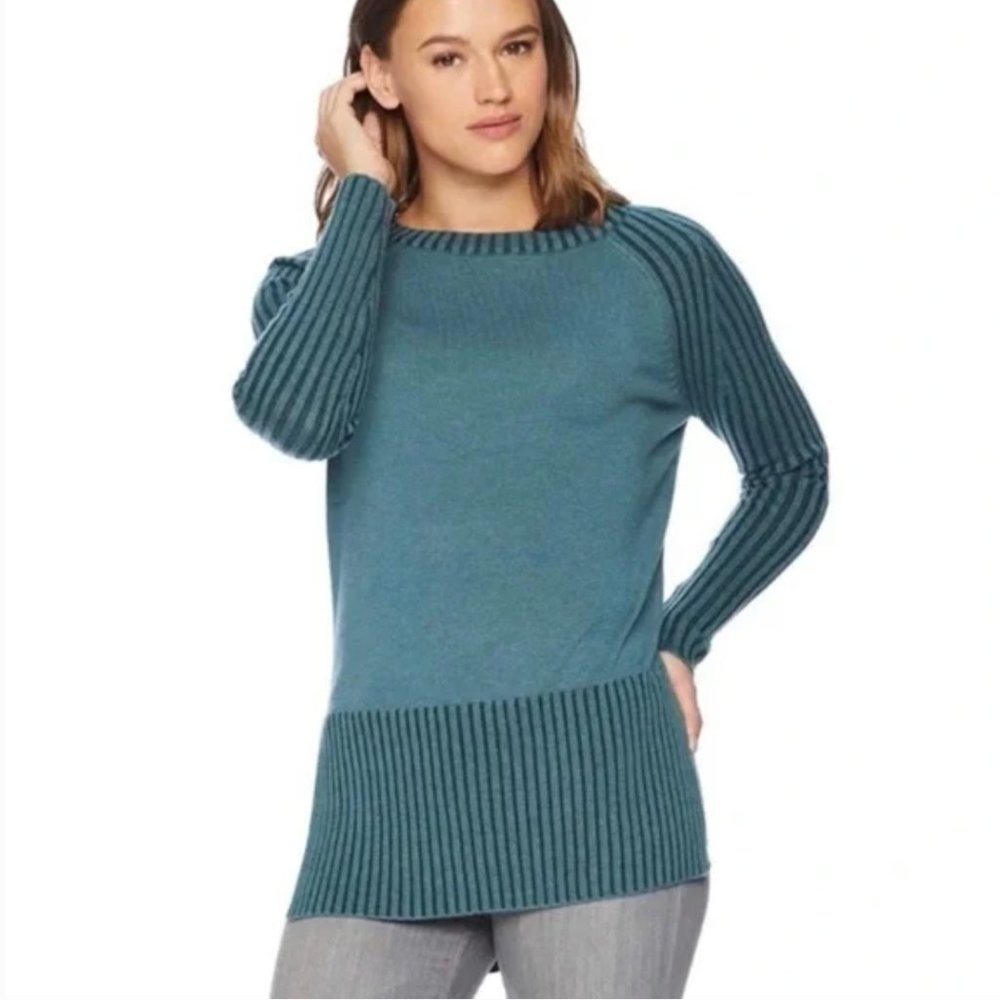 Smartwool Women's Mediterranean Green Ripple Creek Merino Wool Tunic Sweater
